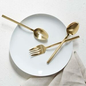 West Elm Gold Flatware Serving Set, TWO Sets, 5 PIECES